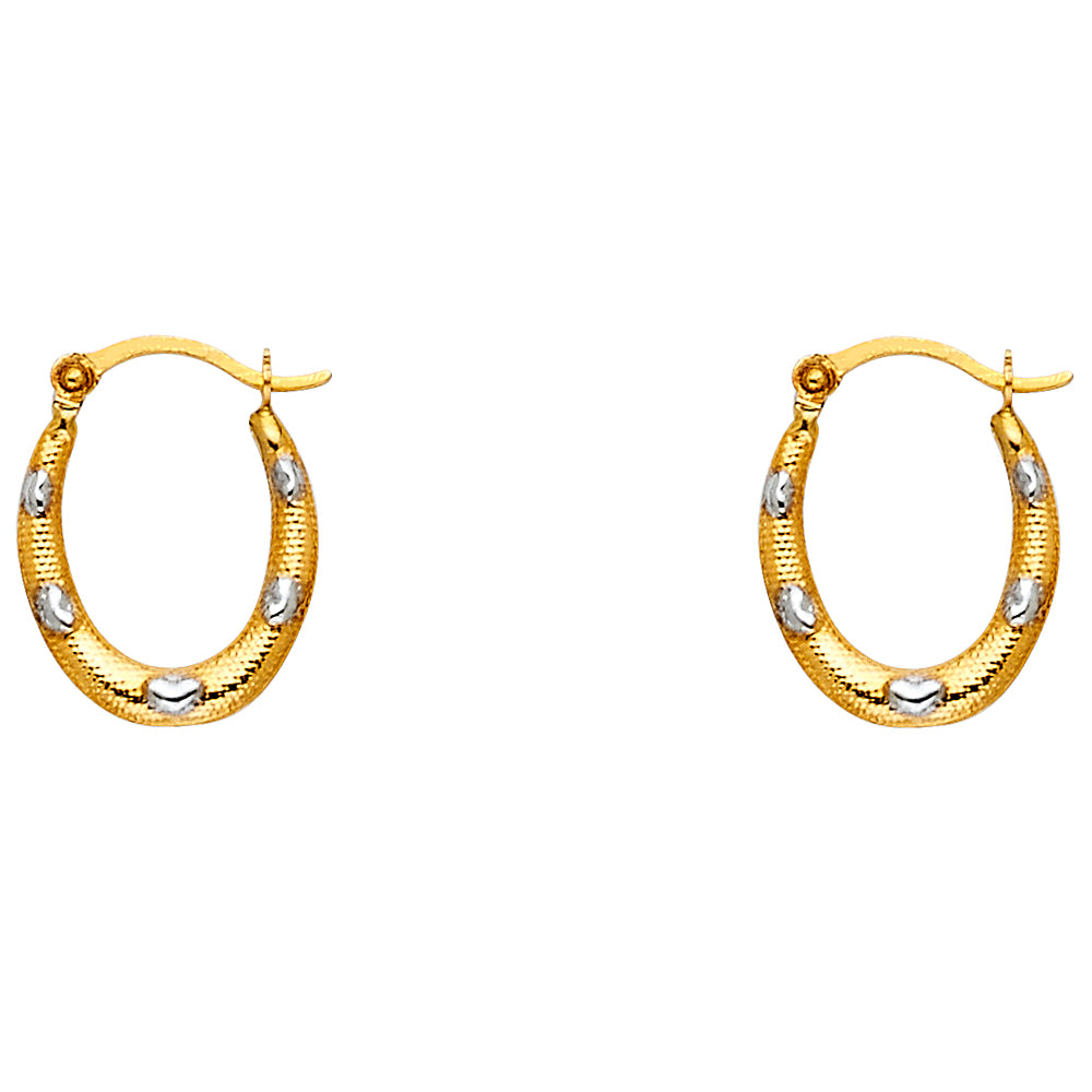 14K 2T FANCY HOLLOW HOOPS