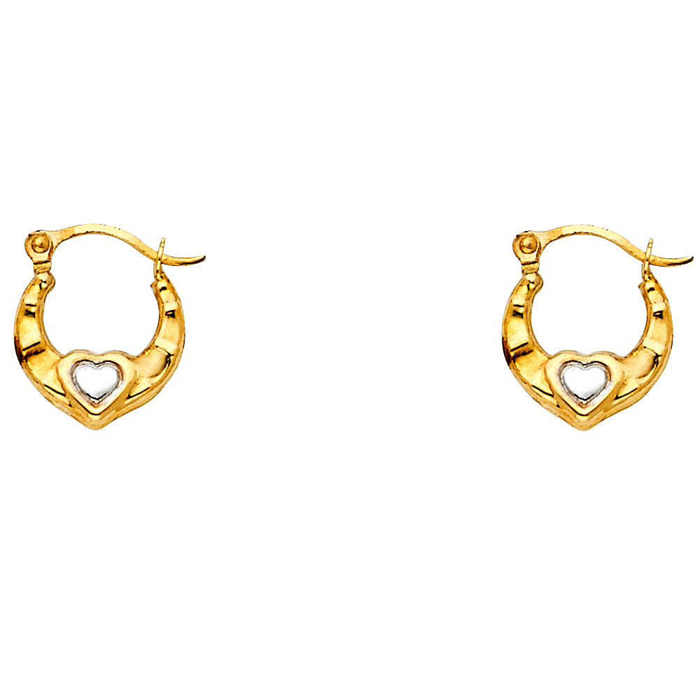 14K 2T FANCY HOLLOW HOOPS