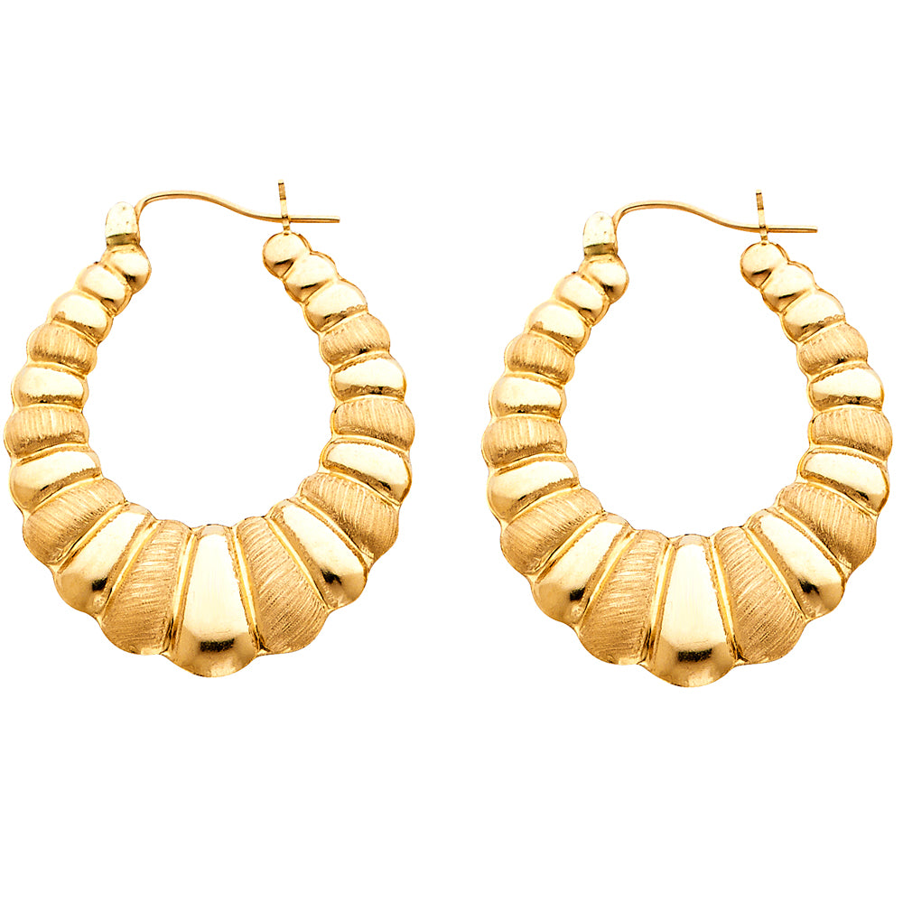 14KY FANCY HOLLOW HOOPS