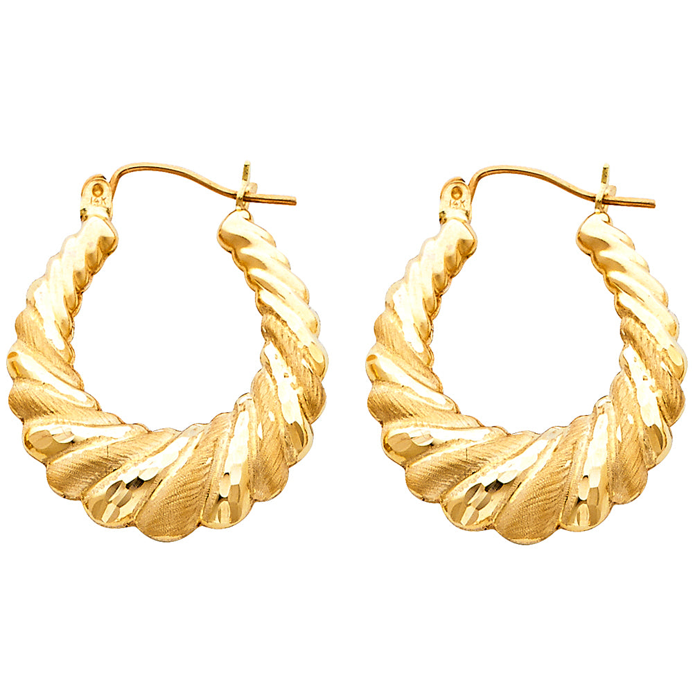 14KY FANCY HOLLOW HOOPS
