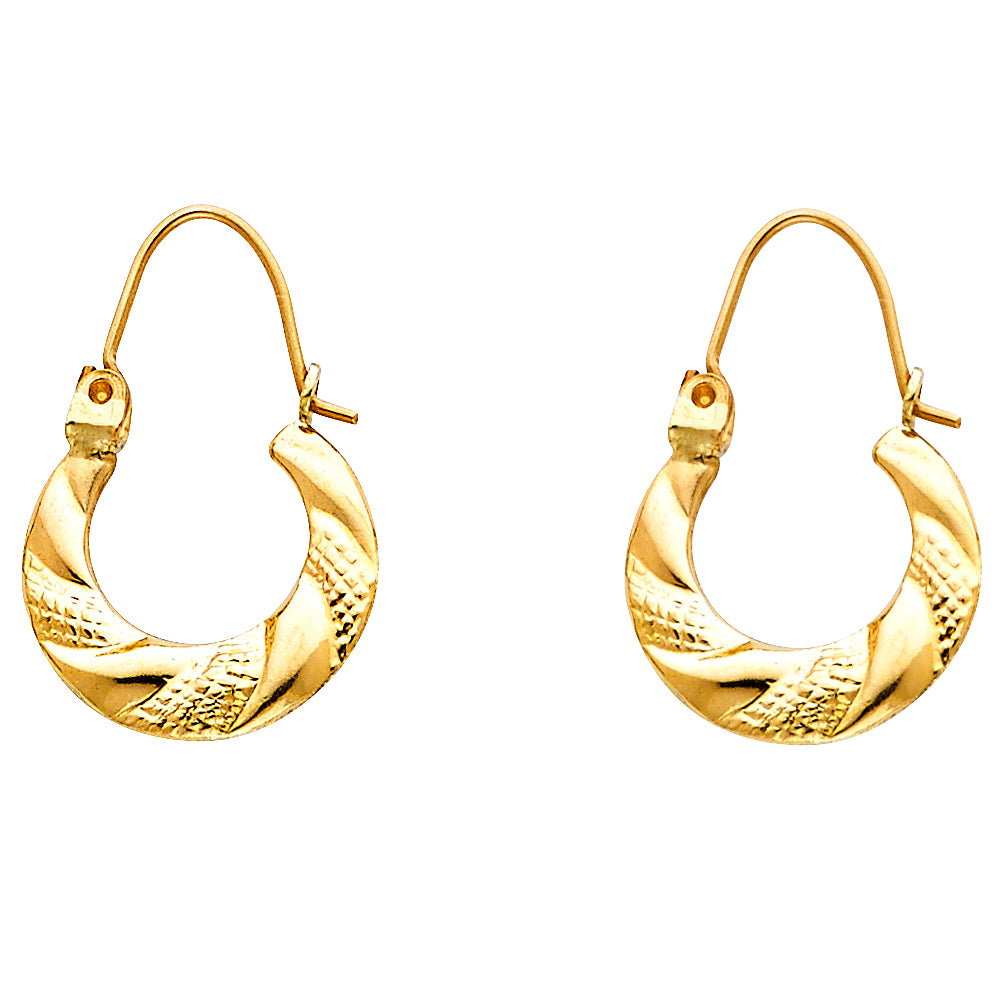 14KY FANCY HOLLOW HOOPS