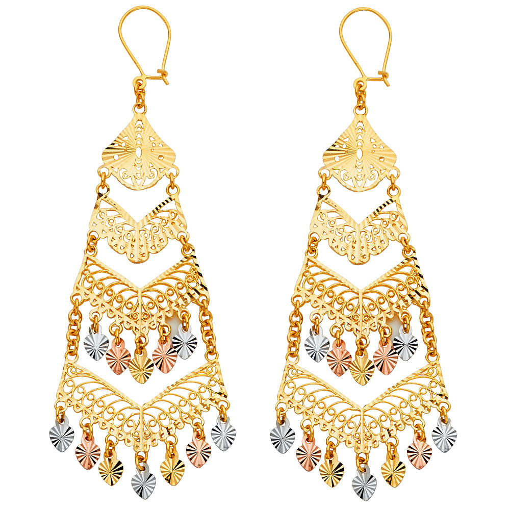 14K 3C DC CHANDELIER HANG EAR