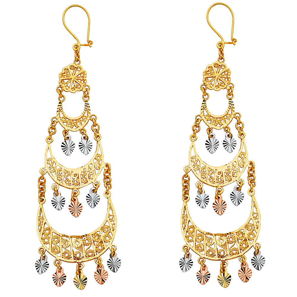 14K 3C DC CHANDELIER HANG EAR