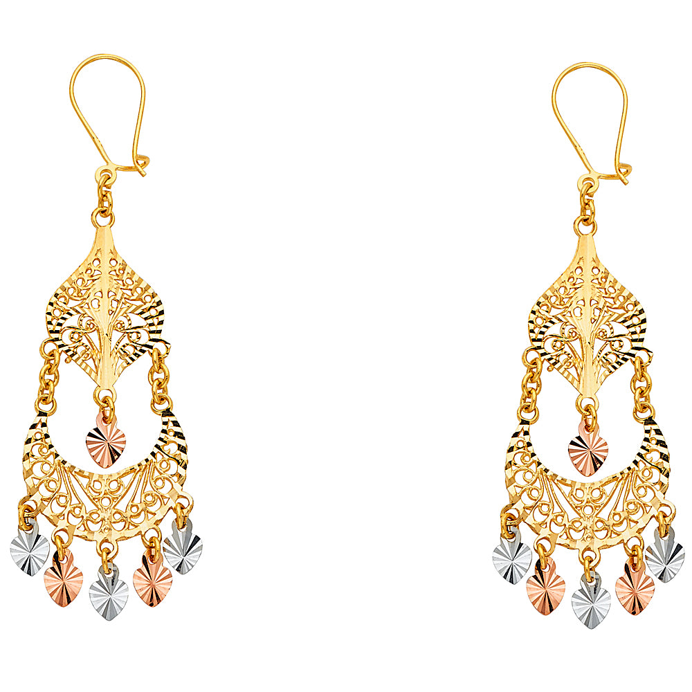 14K 3C DC CHANDELIER HANG EAR