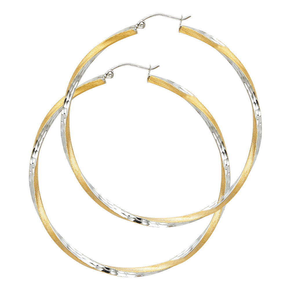 14K 2T SF DC 2.6MM SWIRL HOOP