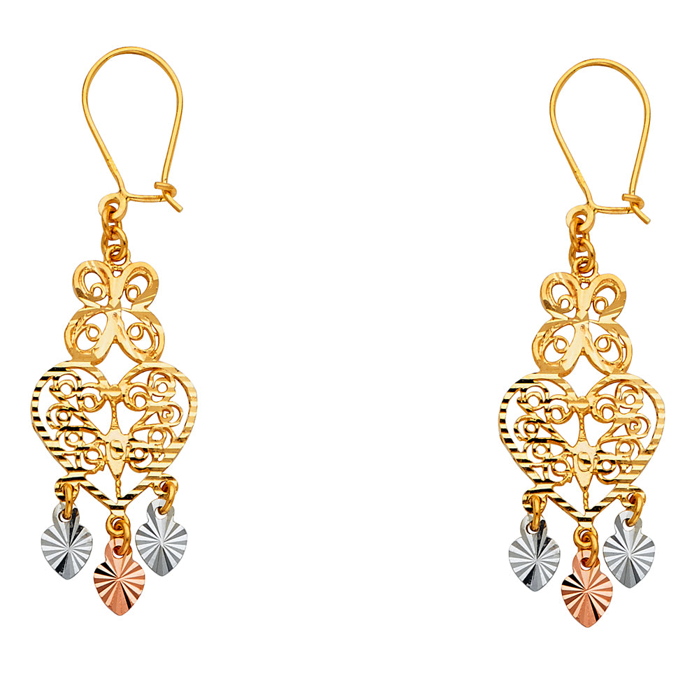 14K 3C DC CHANDELIER HANG EAR