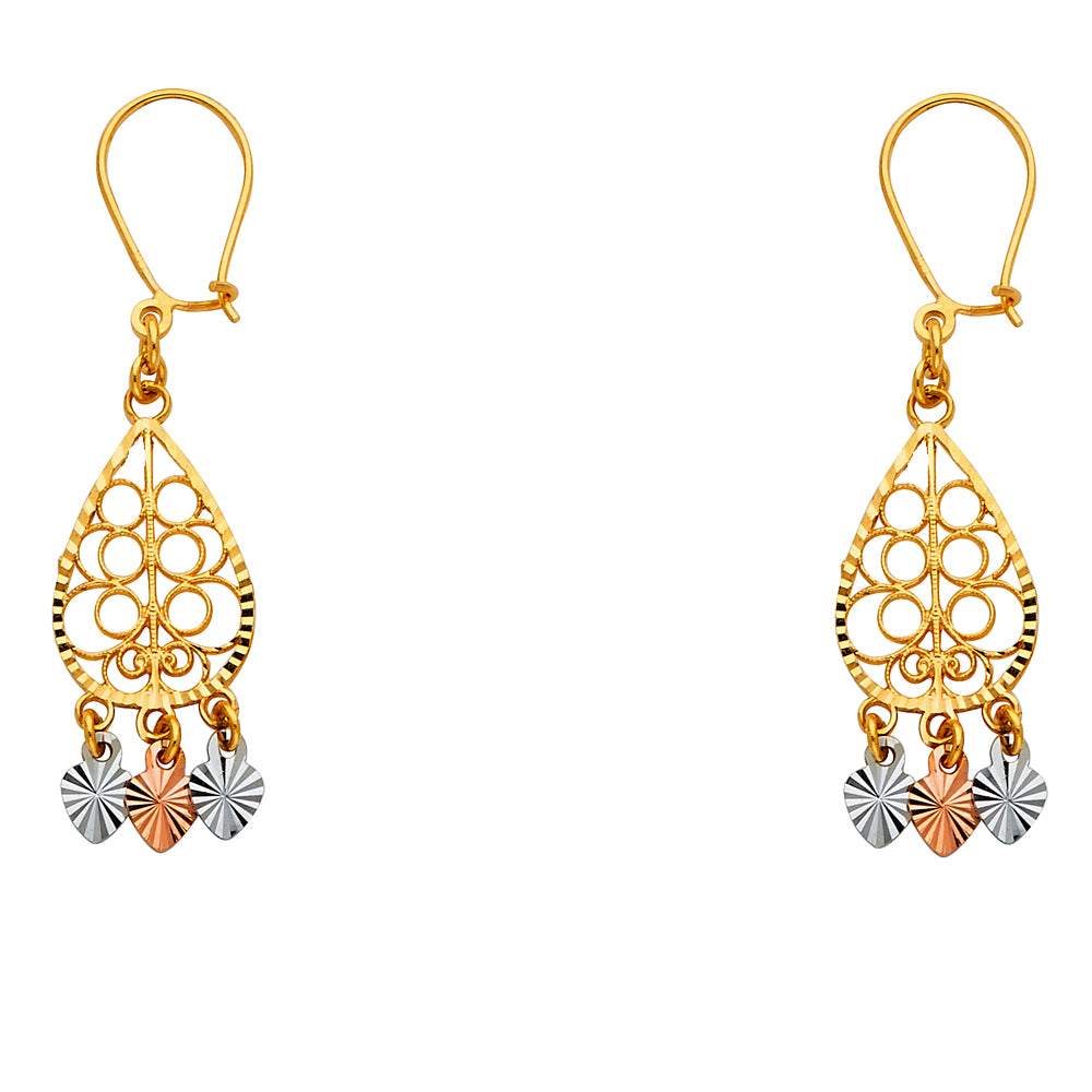 14K 3C DC CHANDELIER HANG EAR