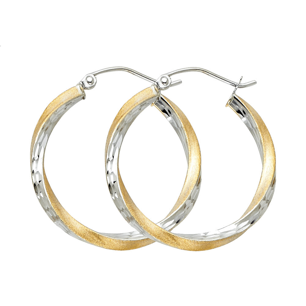 14K 2T SF DC 2.6MM SWIRL HOOP