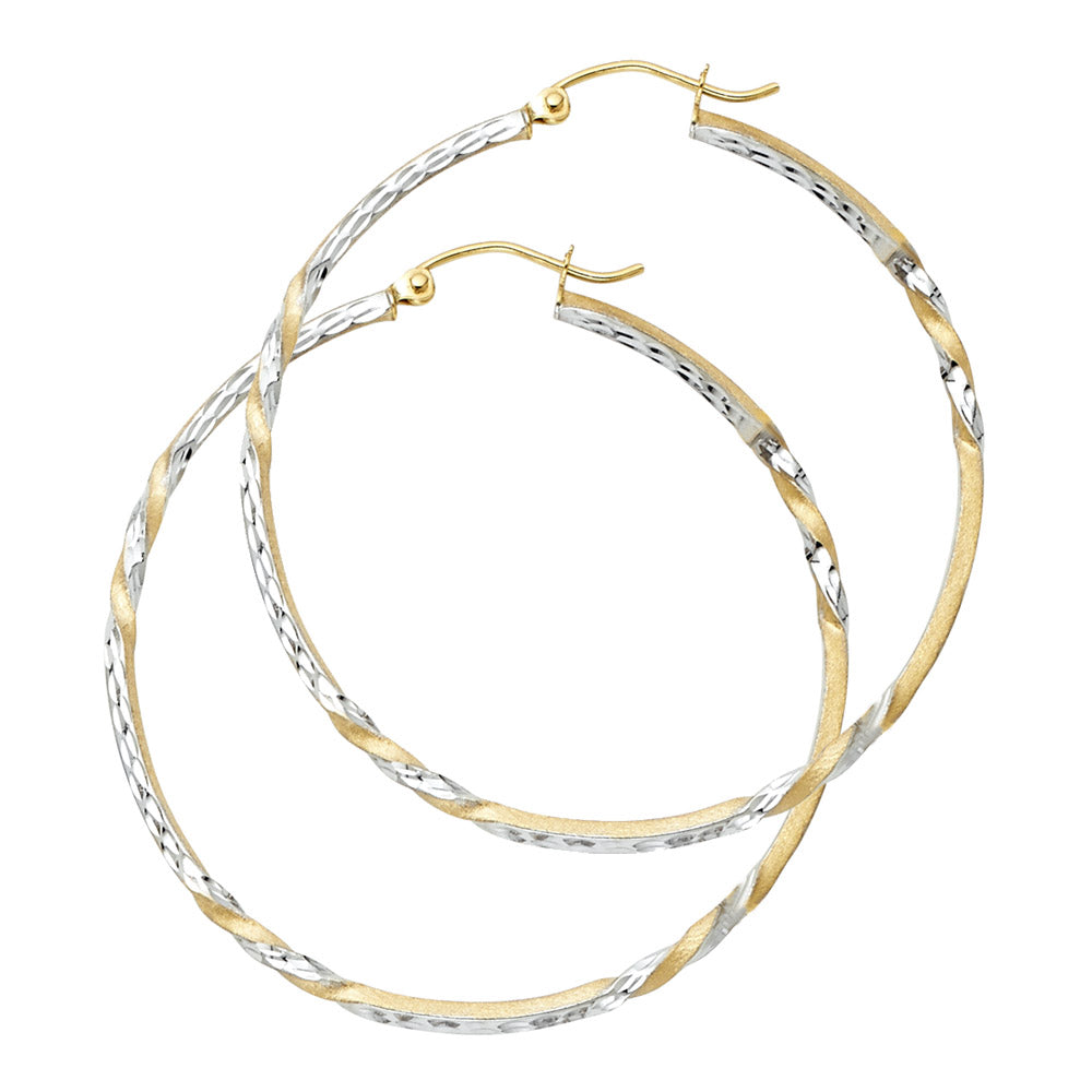 14K 2T CURLED HOOP EARRING
