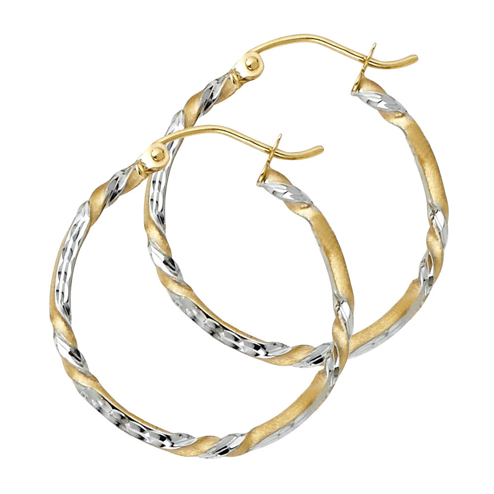 14K 2T CURLED HOOP EARRING