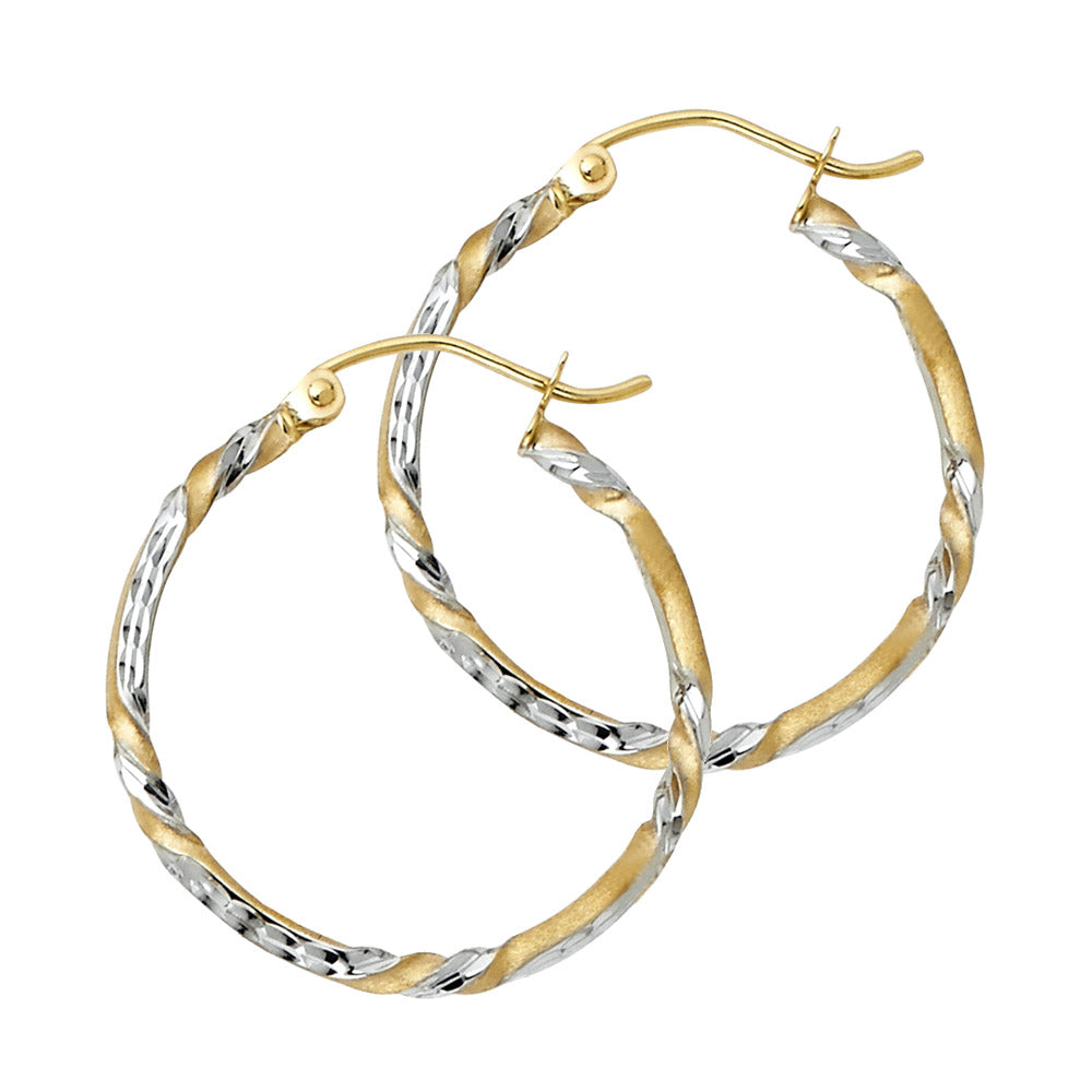 14K 2T CURLED HOOP EARRING