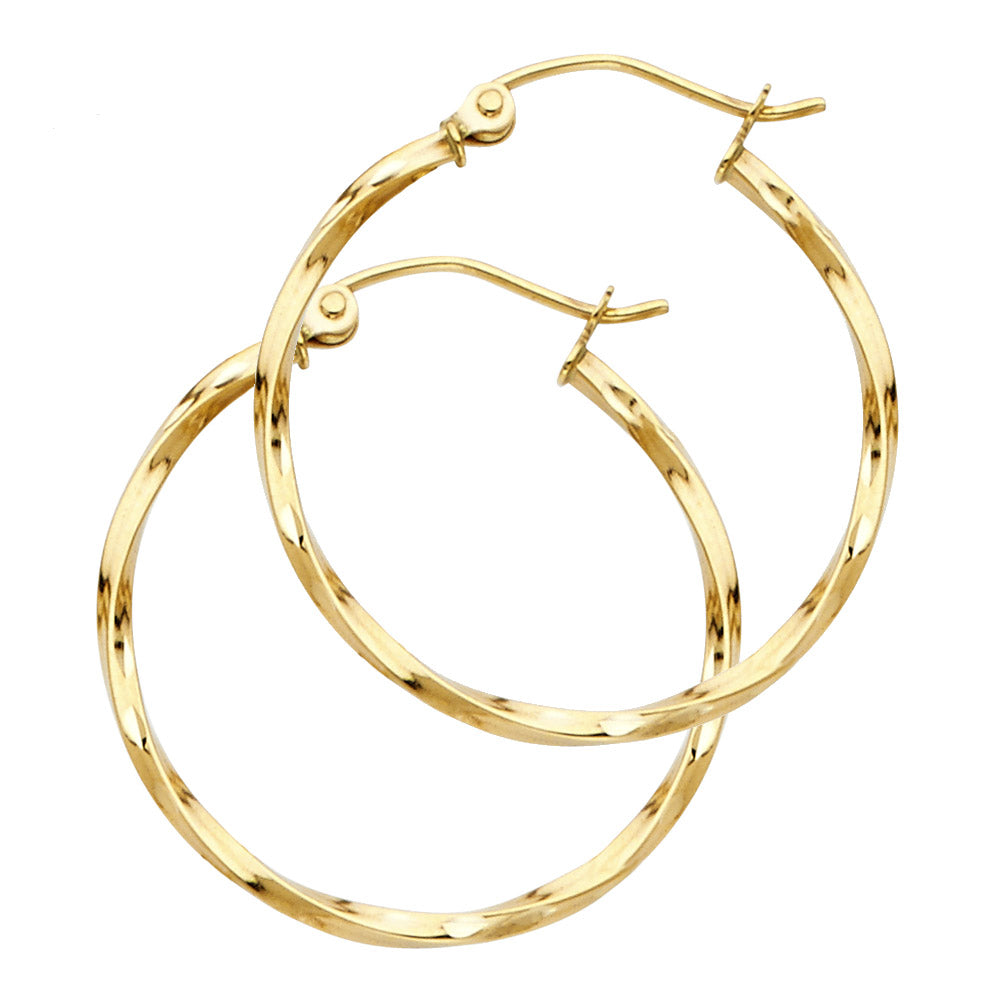 14KY CURLED HOOP EARRING