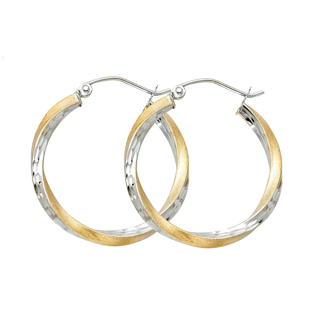14K 2T SF DC 2.6MM SWIRL HOOP