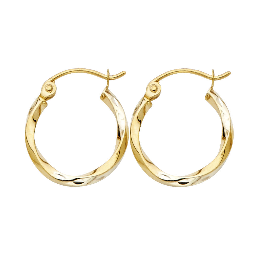 14KY CURLED HOOP EARRING