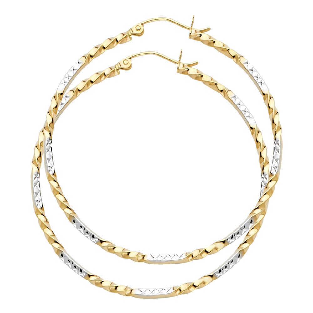 14K 2T CURLED HOOP EARRING