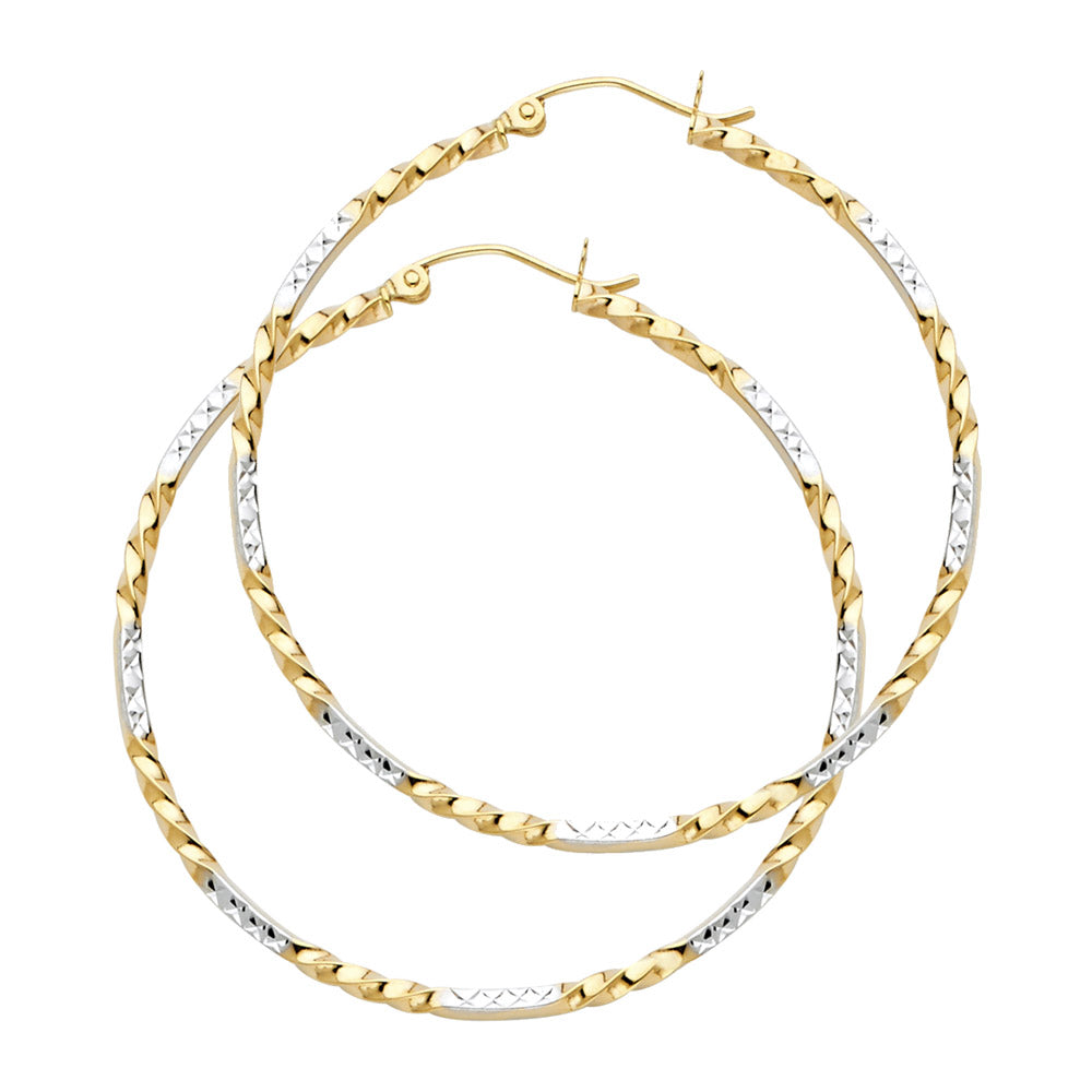 14K 2T CURLED HOOP EARRING