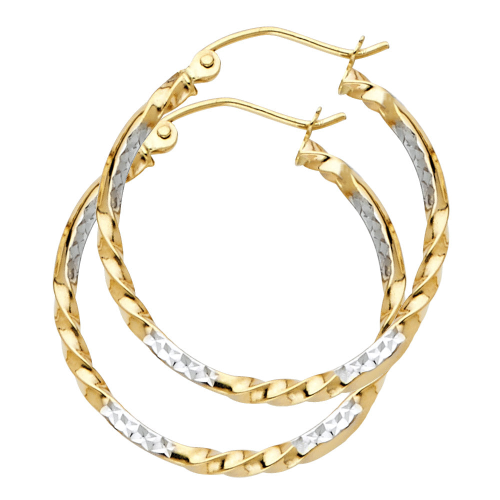 14K 2T CURLED HOOP EARRING