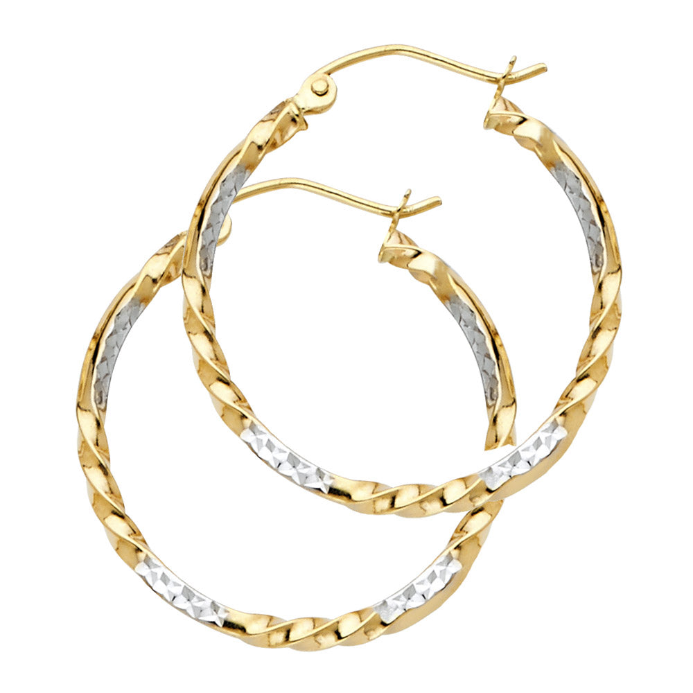 14K 2T CURLED HOOP EARRING