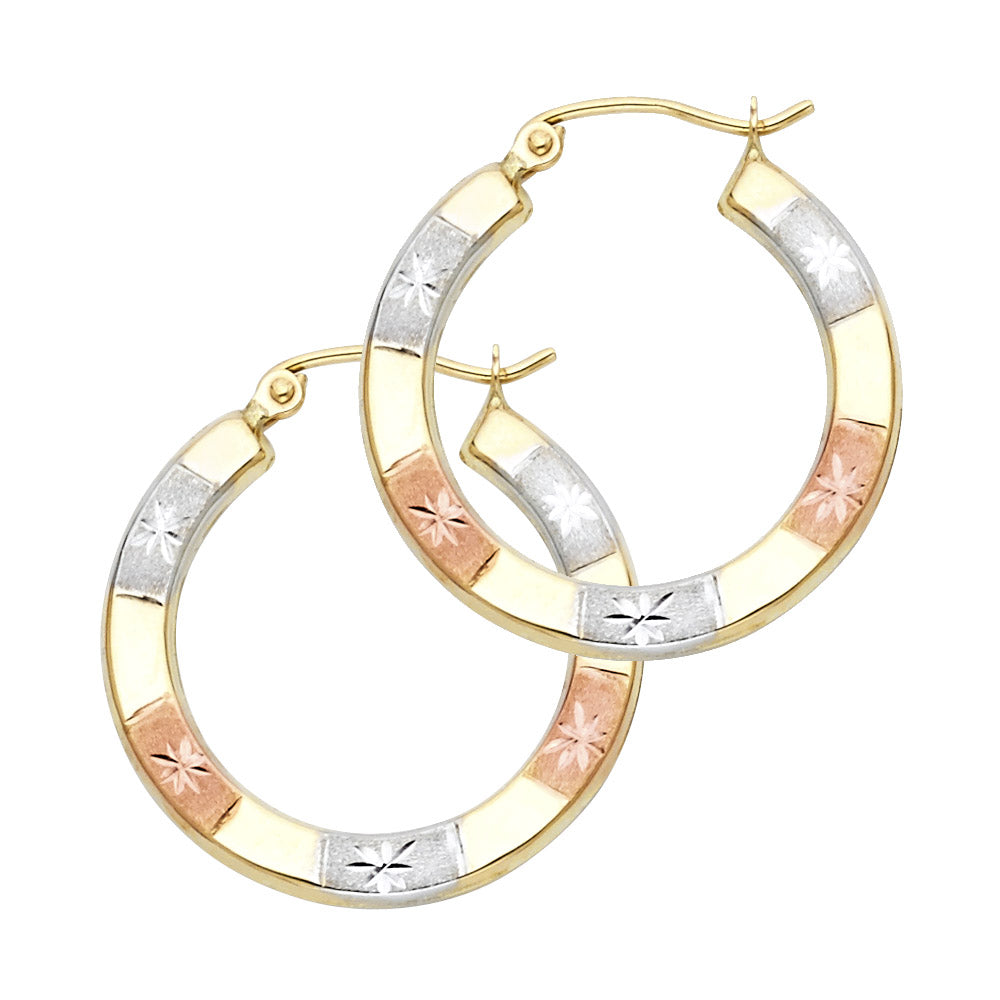14K 3C DC HOOP EARRING