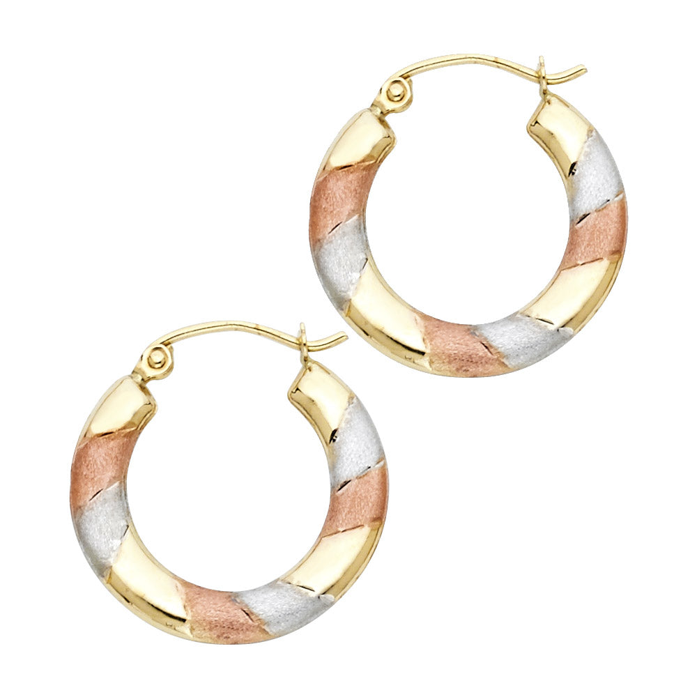 14K 3C DC HOOP EARRING