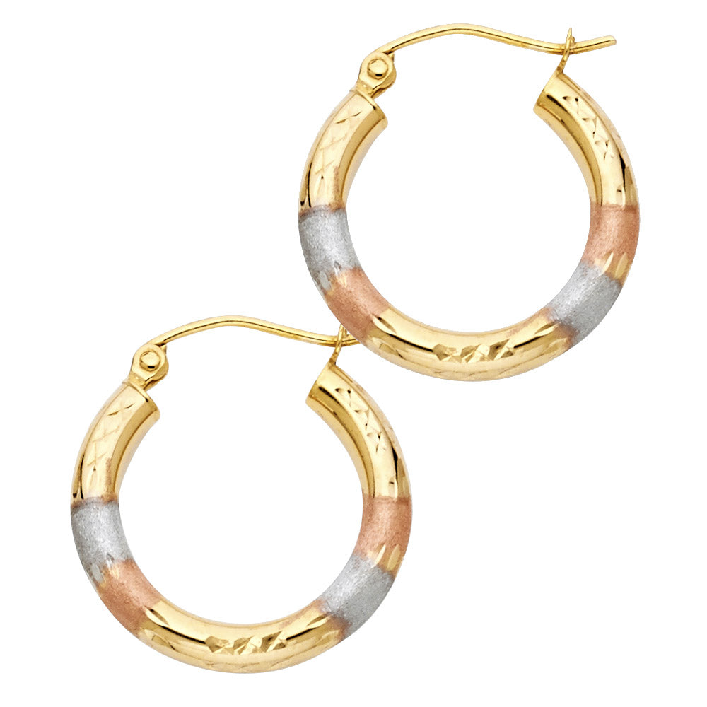14K 3C DC HOOP EARRING