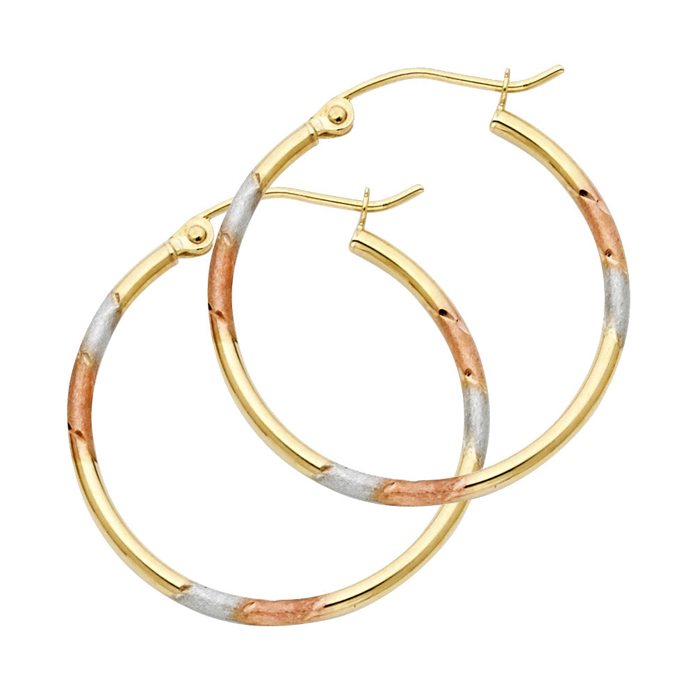 14K 3C DC HOOP EARRING