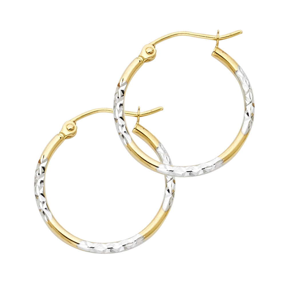 14K 2T DC HOOP EARRING