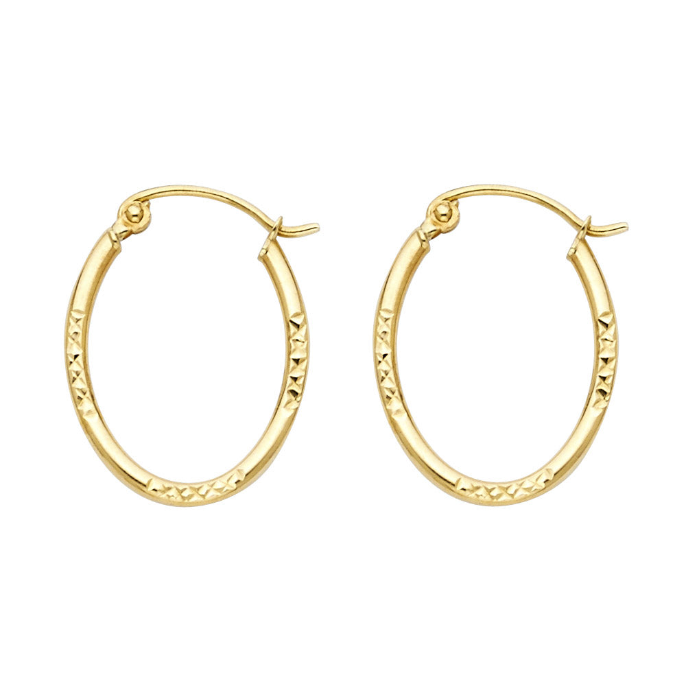 14KY DC OVAL HOOP EARRING