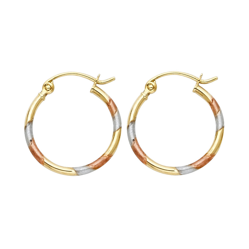 14K 3C DC HOOP EARRING