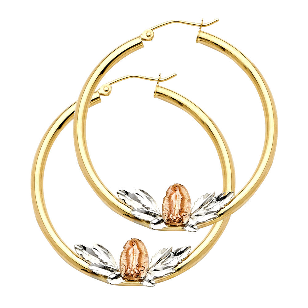 14K 3C GUADALUPE HOOP EAR