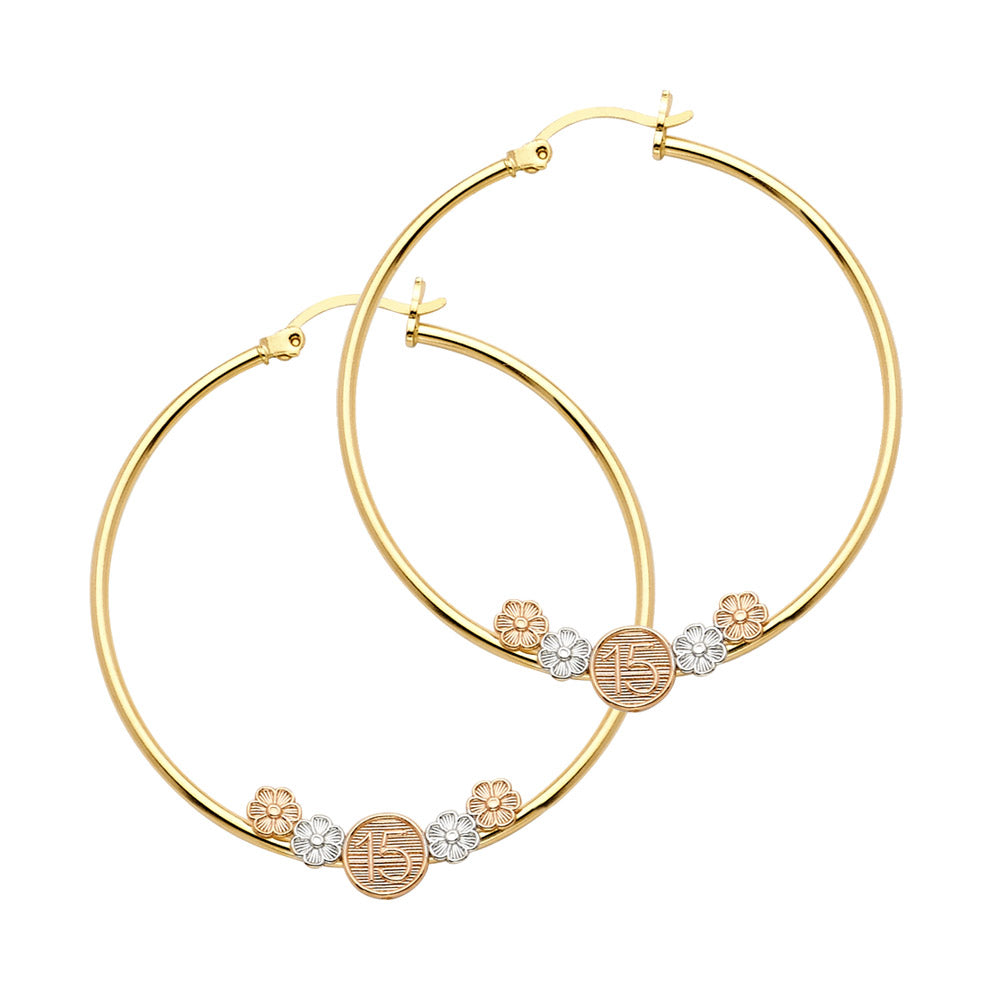 14K 3C 15 YEARS HOOP EAR