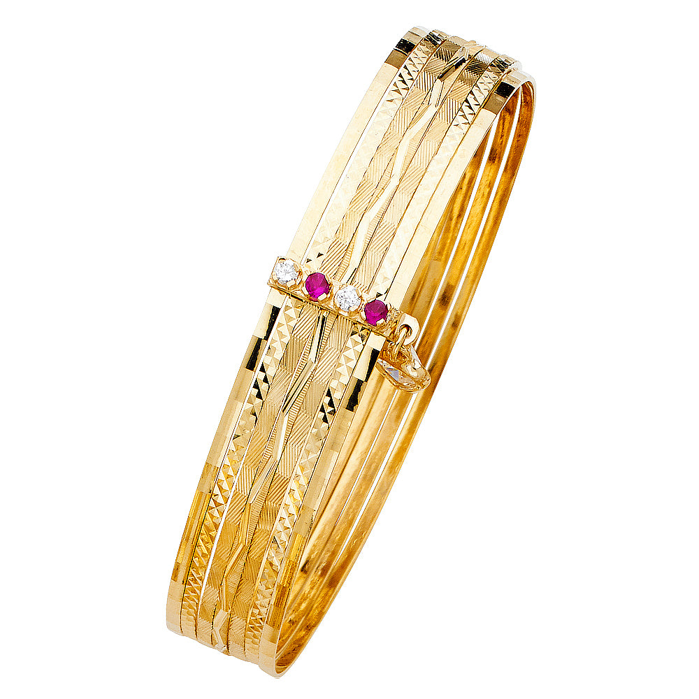 14KY 7DAYS BANGLE WITH CZ