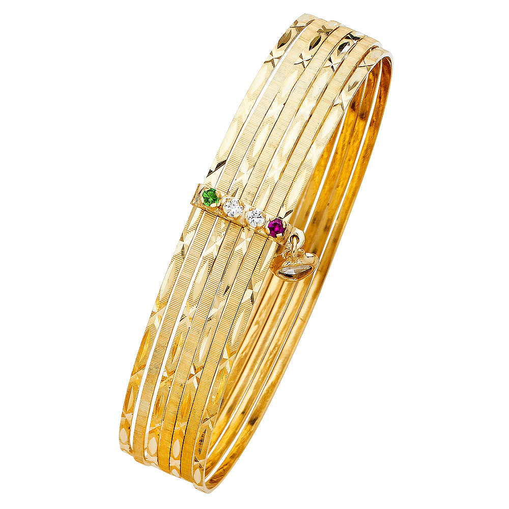 14KY 7DAYS BANGLE WITH CZ