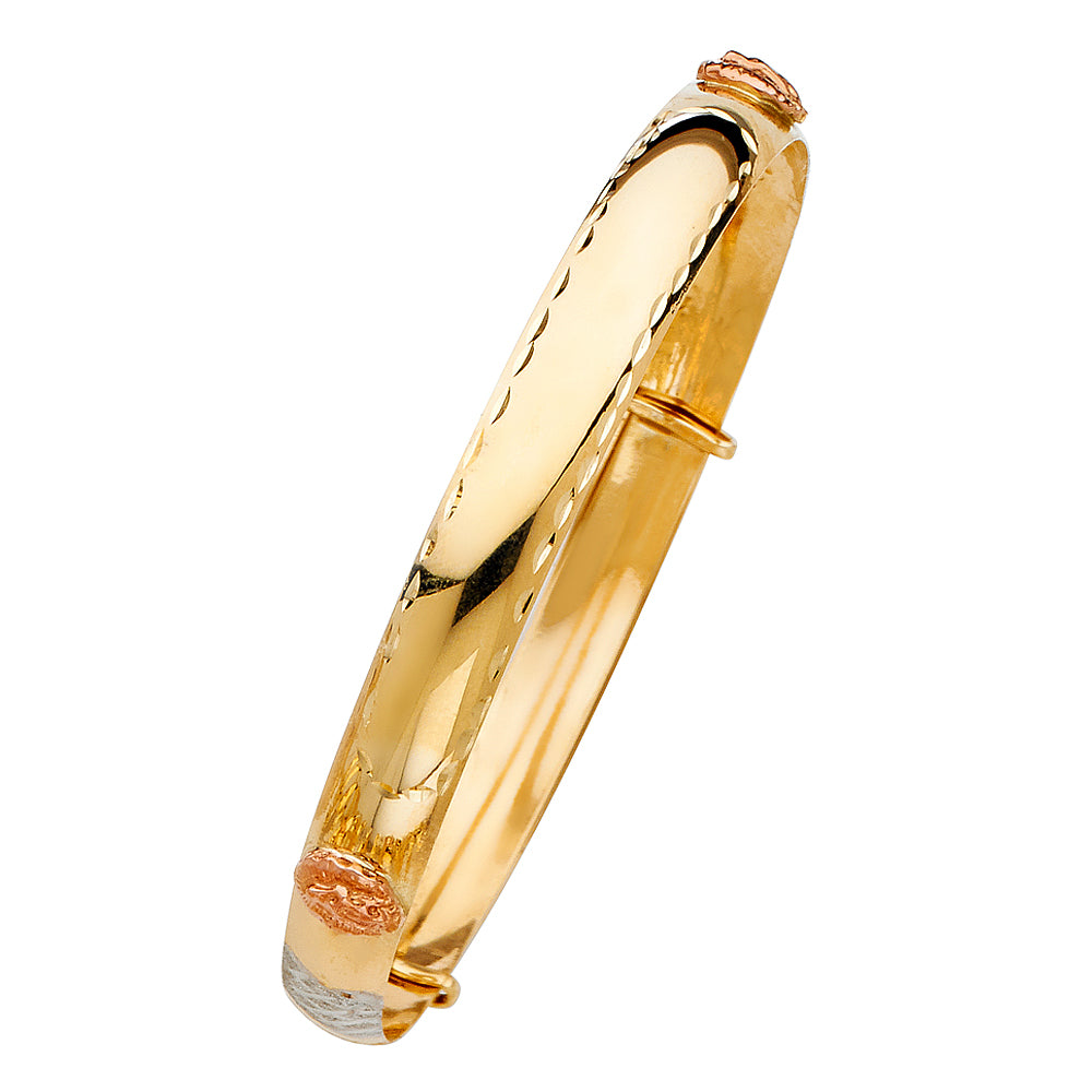 14K 3C ADJUSTABLE BANGLE