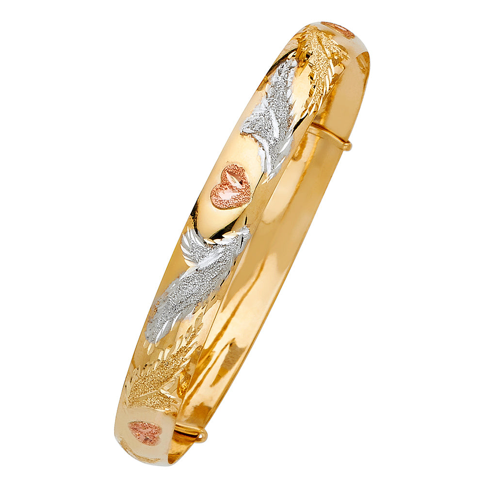 14K 3C ADJUSTABLE BANGLE