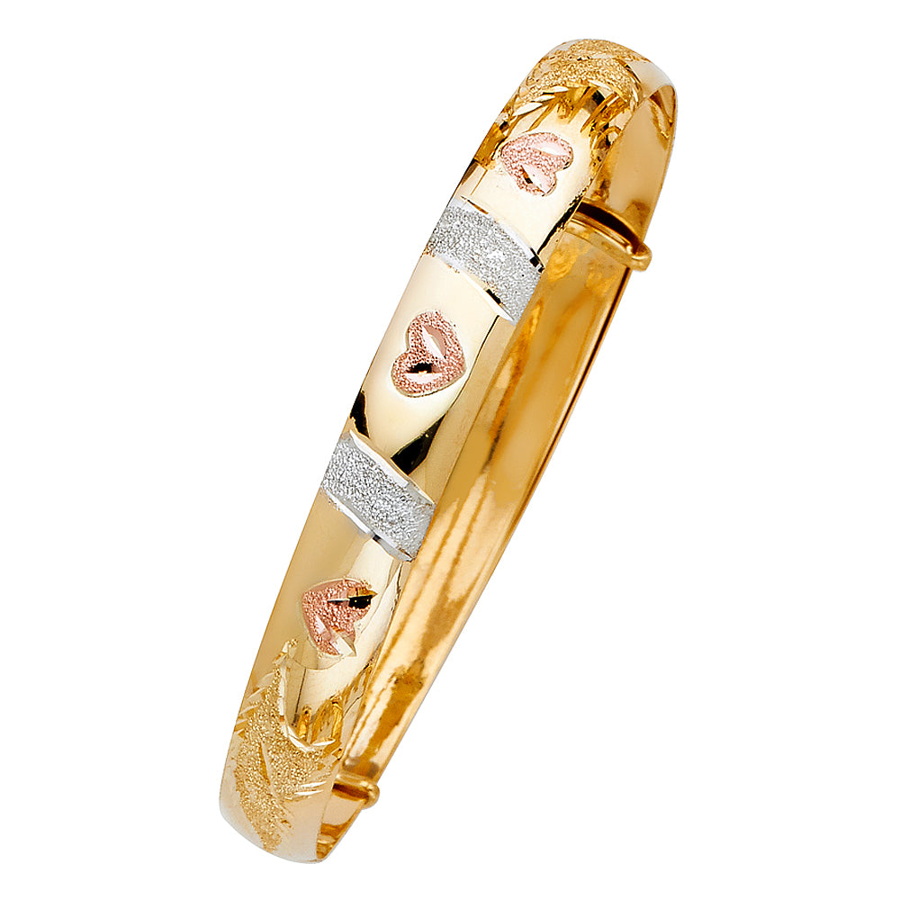 14K 3C ADJUSTABLE BANGLE