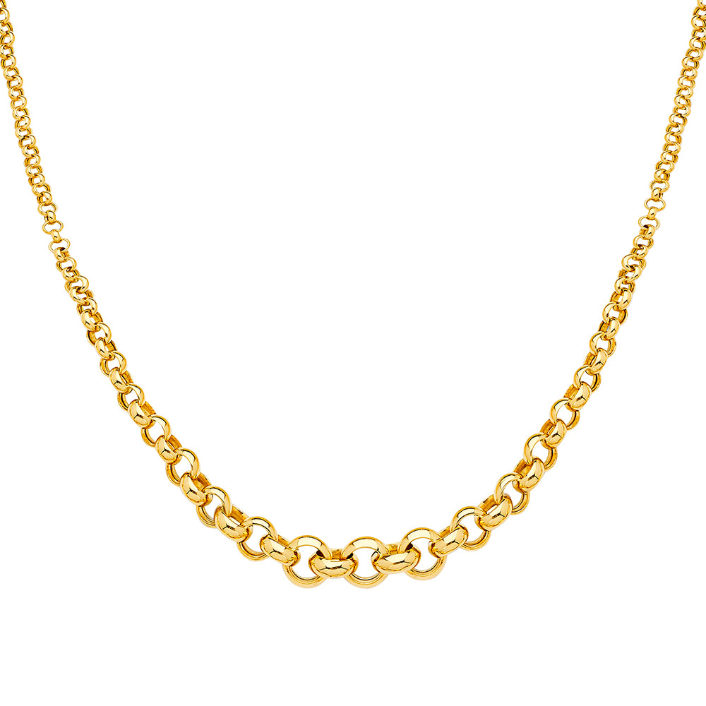 14KY Fancy Graduated Hollow Necklace