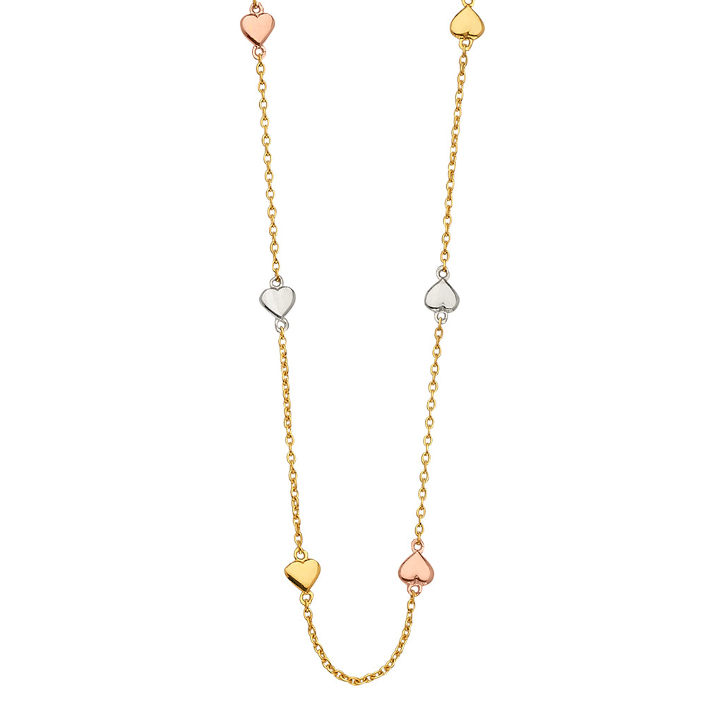 14K 3C Light Chain Necklace with Heart