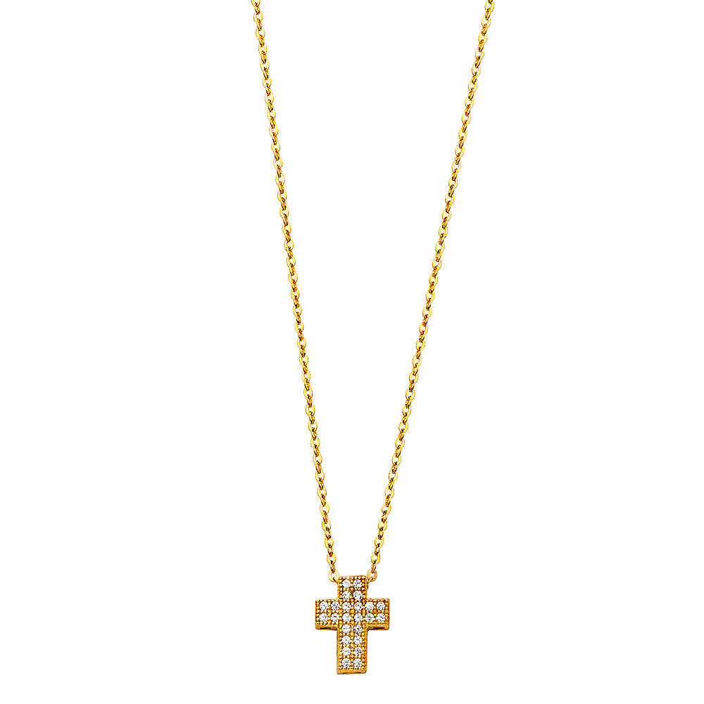 14KY CROSS NECKLACE