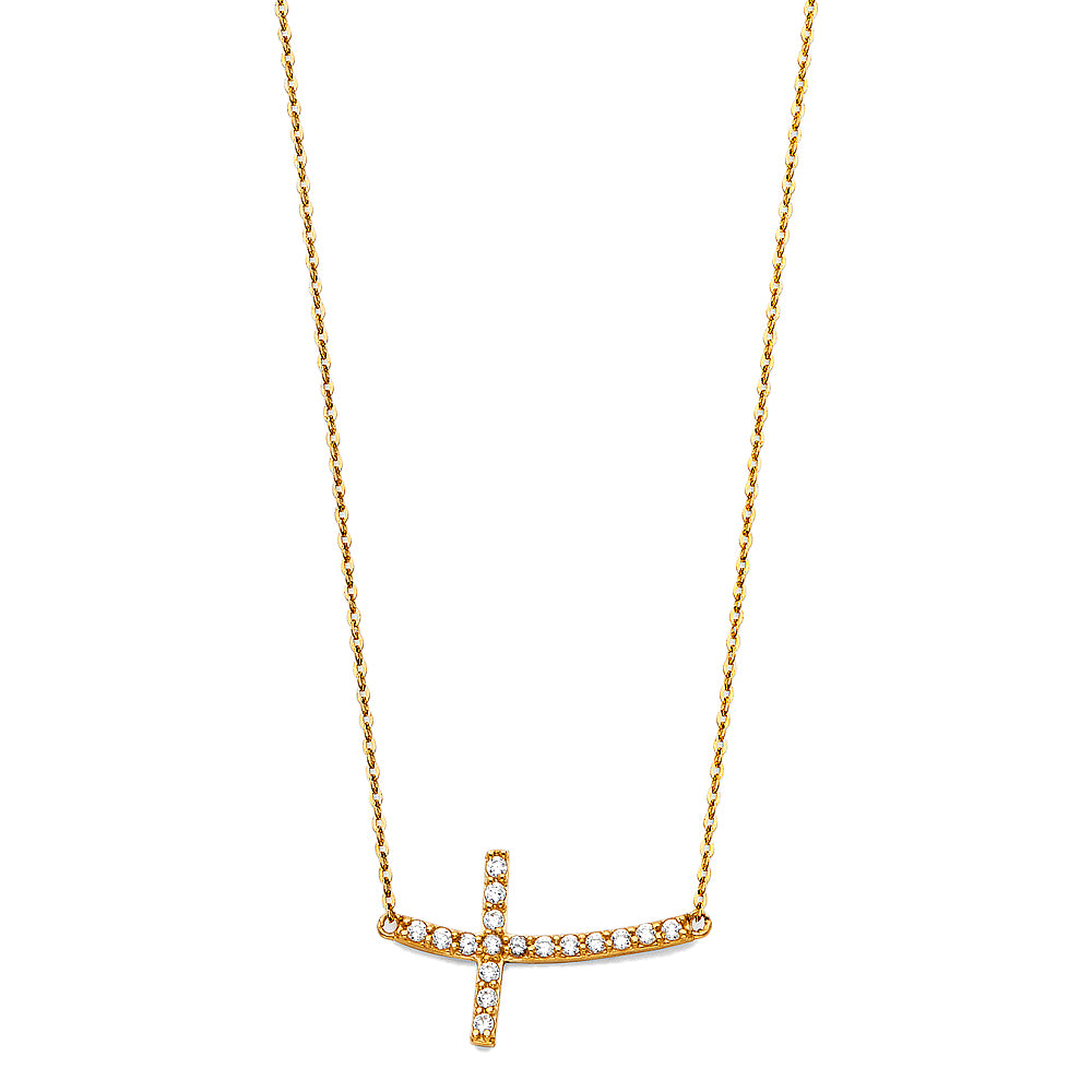 14KY SIDE CROSS PENDT. NECK.