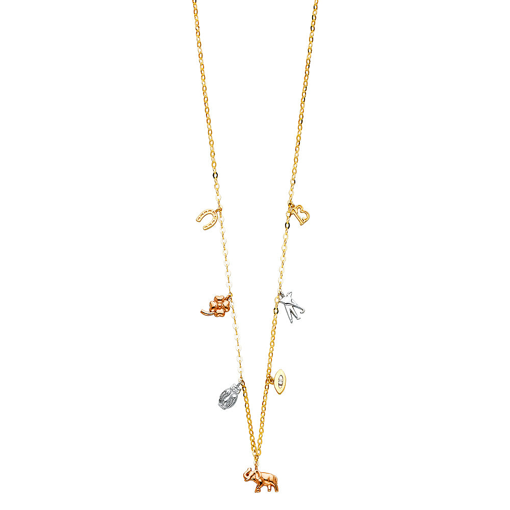 14K 3C LUCKY CHAIN NECKLACE