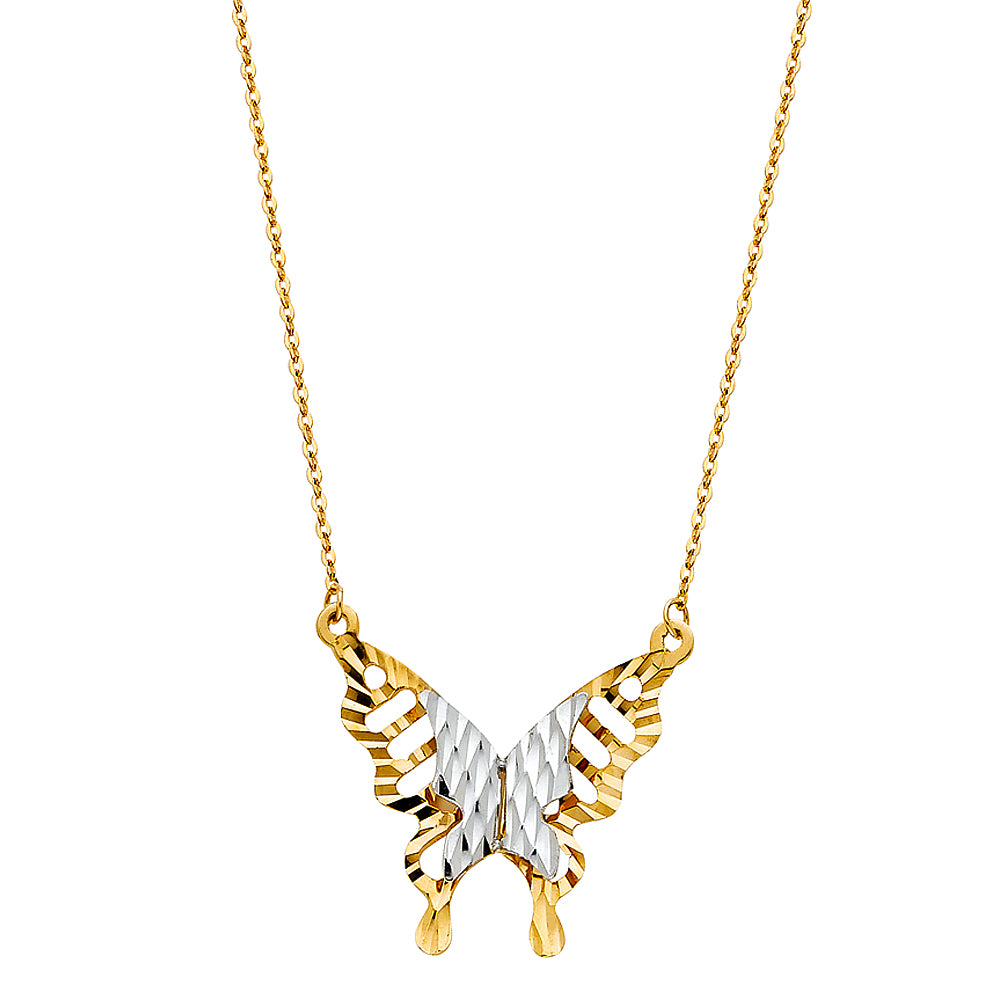 14K 2T BUTTER FLY NECKLACE