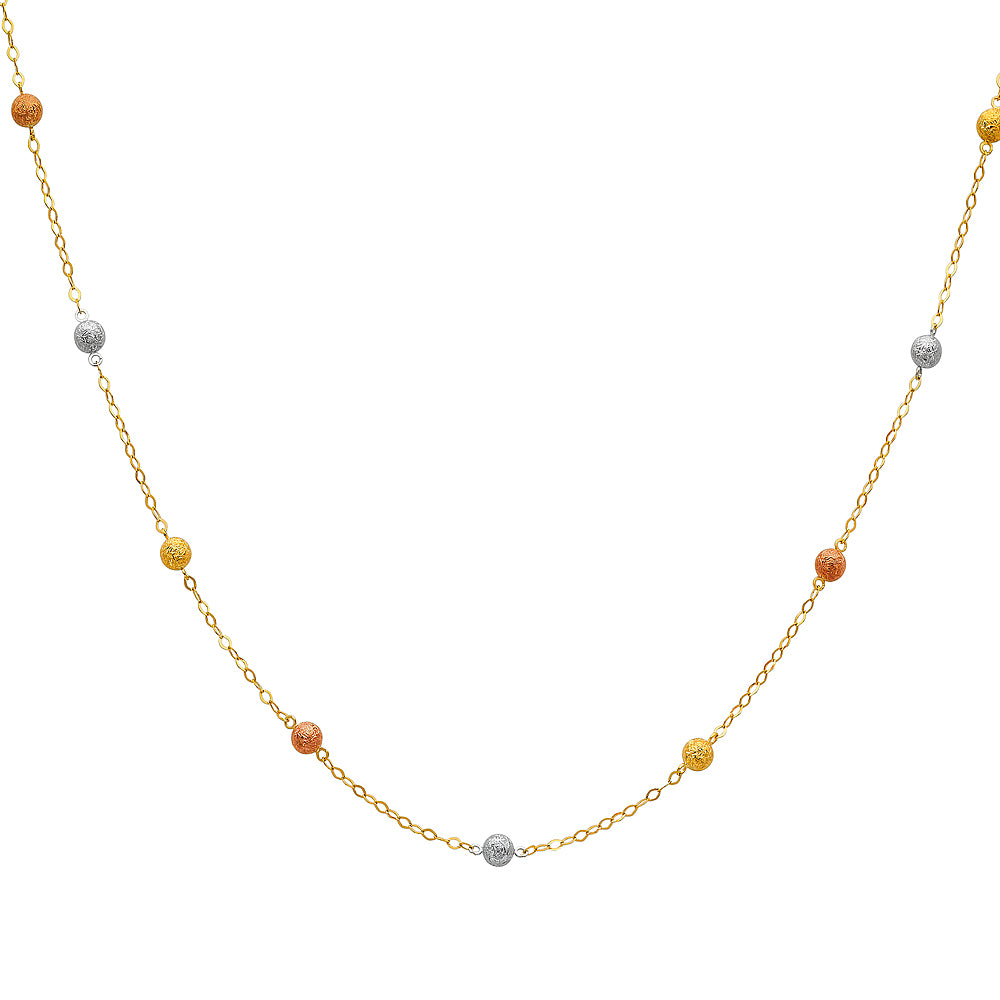14K 3C FANCY NECKLACE