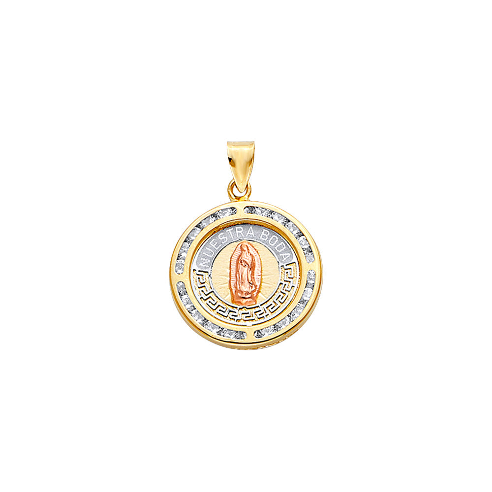 14K 3C CZ Round  Nuestra Boda Pt w/Guadalue