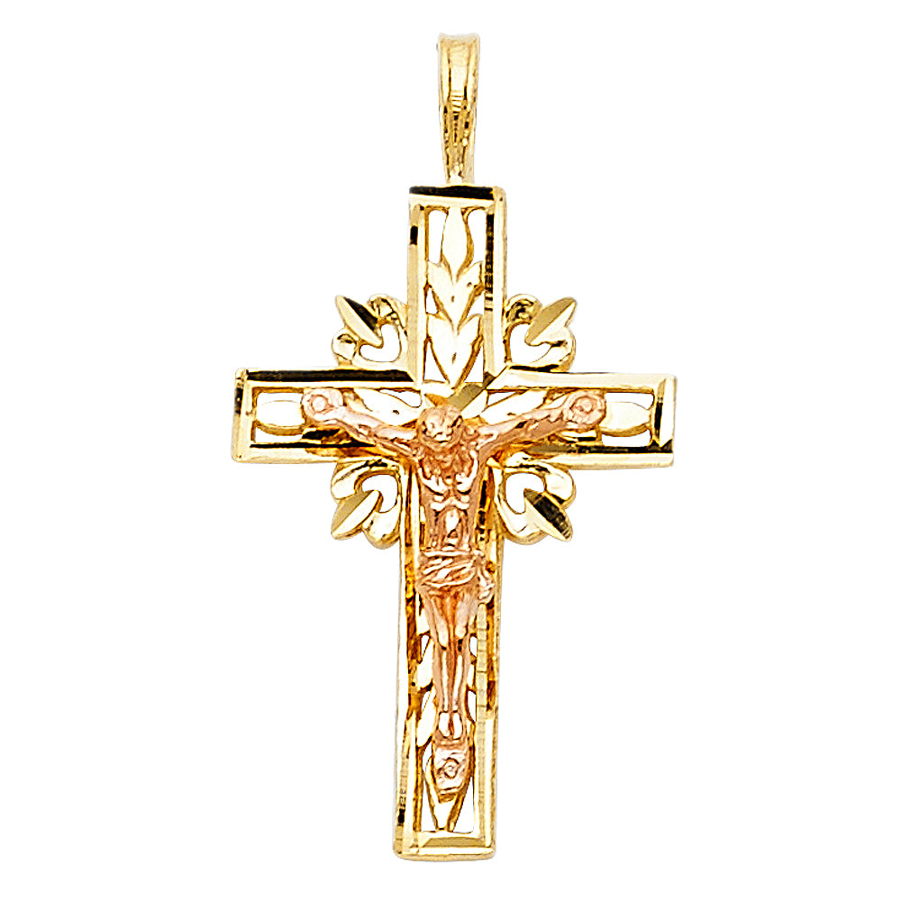 14K 2T CRUCIFIX PENDANT