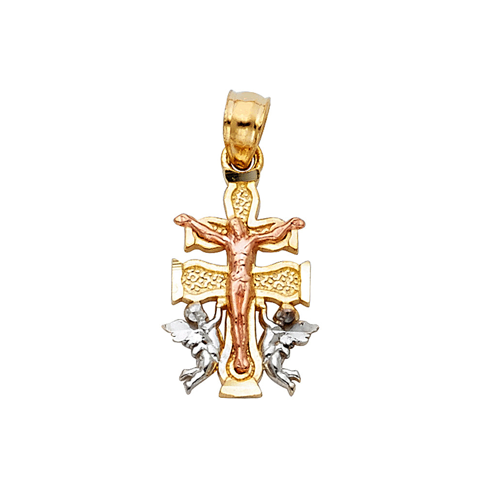 14K 3C CARAVACA CROSS PENDANT