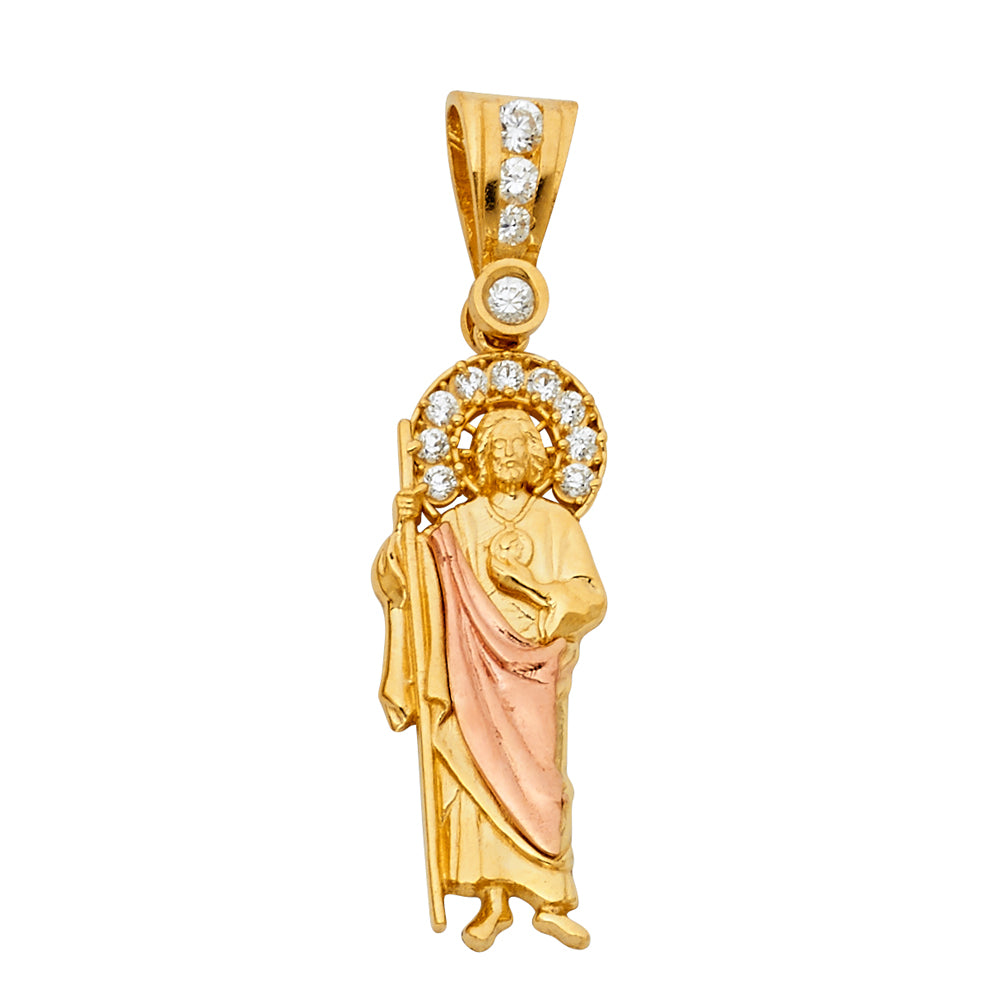 14K 2C CZ ST.JUDE THADDEUS PENDANT