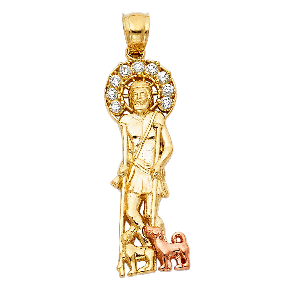 14K 2C CZ SAN LAZARO PENDANT