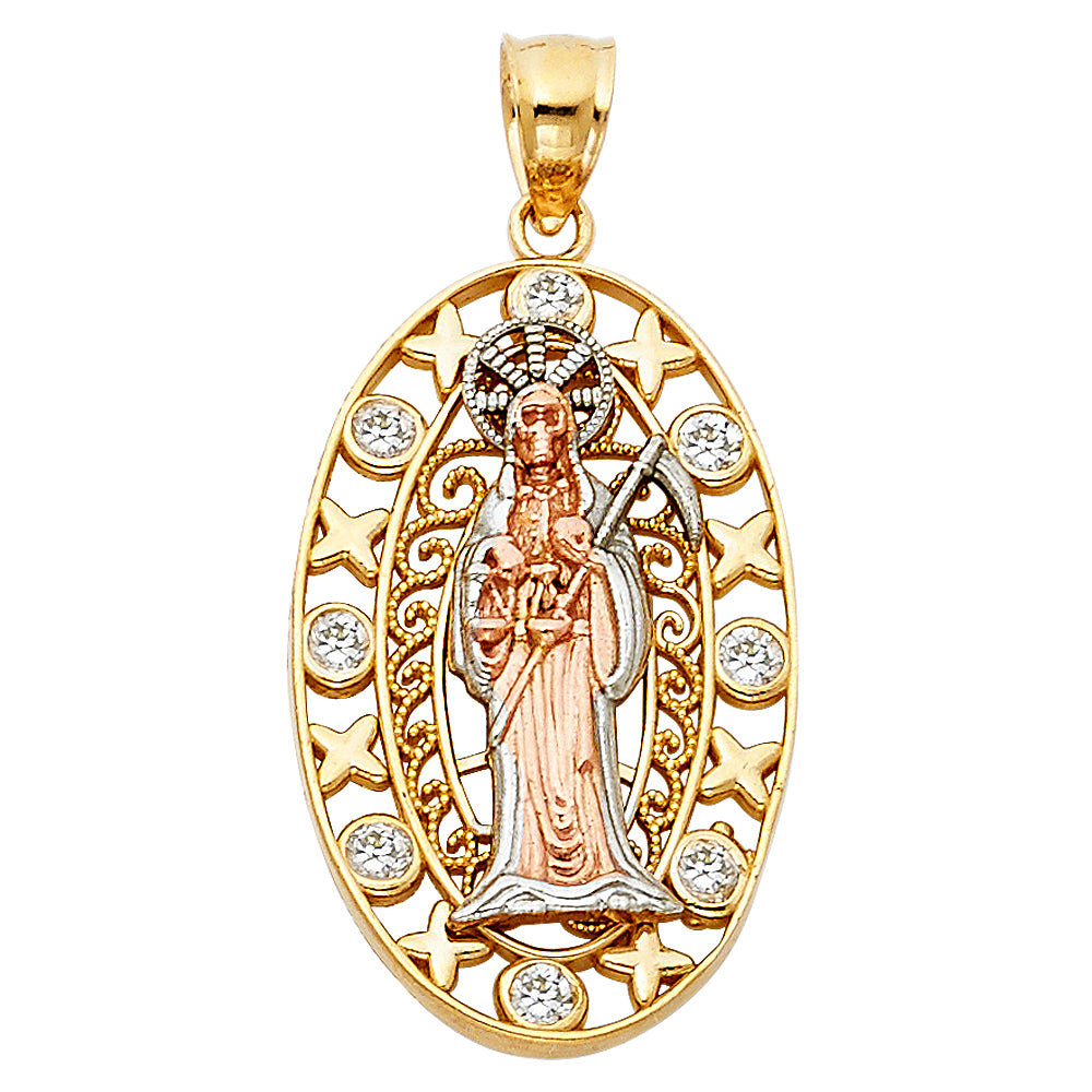 14K 3C SANTA MUERTE PENDANT
