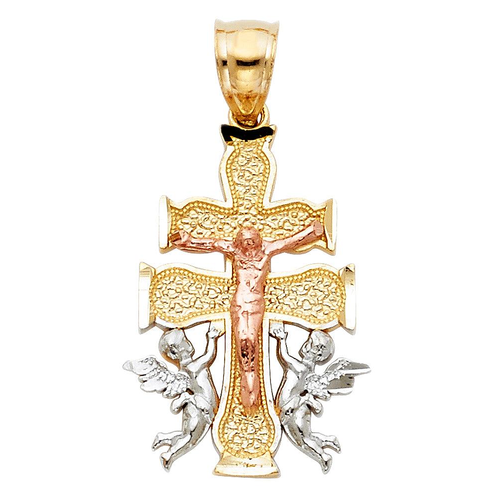 14K 3C CROSS OF CARAVACA PENDANT